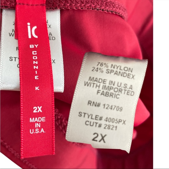 IC by Connie K Women’s Red Tapered Stretch Pull-On Pants 2X Nylon Spandex - Picture 3 of 3